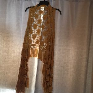 Mustard yellow crochet vest